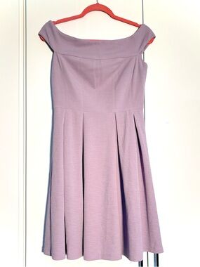 NWT WHBM Light purple off the shoulder pleated dress